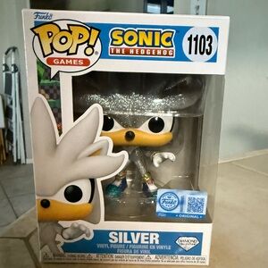 Funko Pop Sonic the Hedgehog Silver Pop! Target exclusive.
